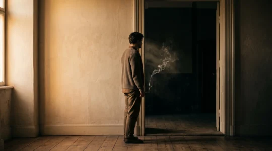 Silhouette au seuil d'une porte symbolisant le passage d'une peur ordinaire à une phobie invalidante